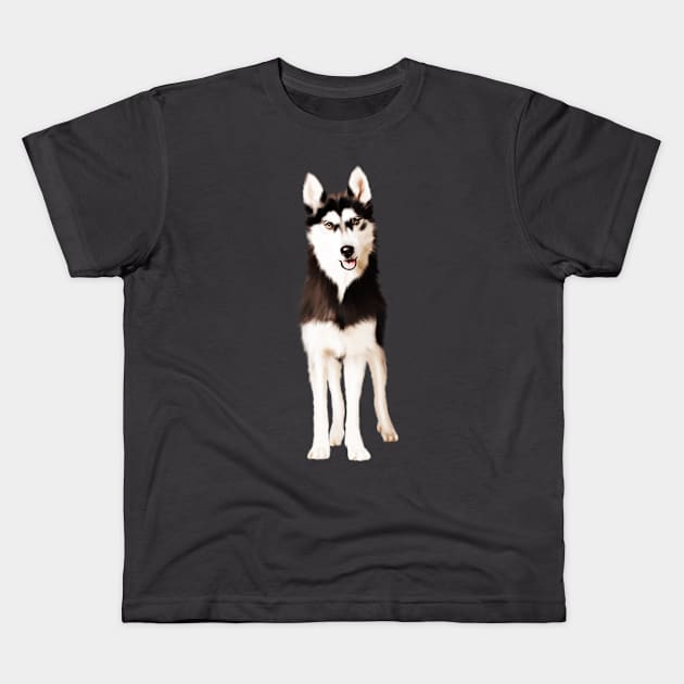 Husky Dog, Love Huskies, Dog Lover Kids T-Shirt by dukito